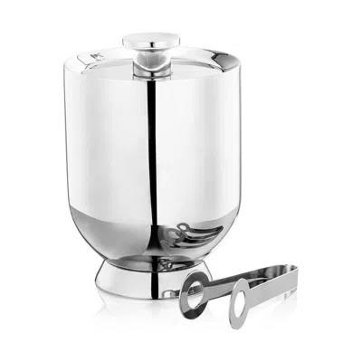 Nick Munro Silver Trombone Ice Bucket & Tongs - Stainless Steel