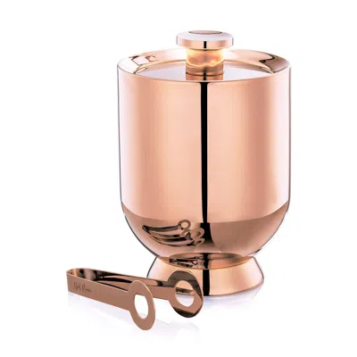 Nick Munro Silver Trombone Ice Bucket & Tongs Rose Gold In Multi