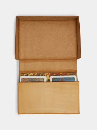 Nick Plant Leather Playing Cards Set  Abask Gift Set In Adult