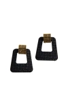 Nickel & Suede Avery Earrings In Black