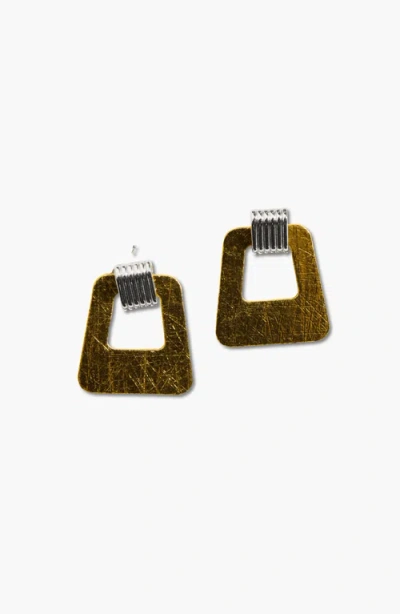 Nickel & Suede Avery Earrings In Gold