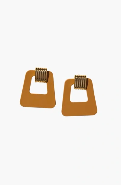 Nickel & Suede Avery Earrings In Multi