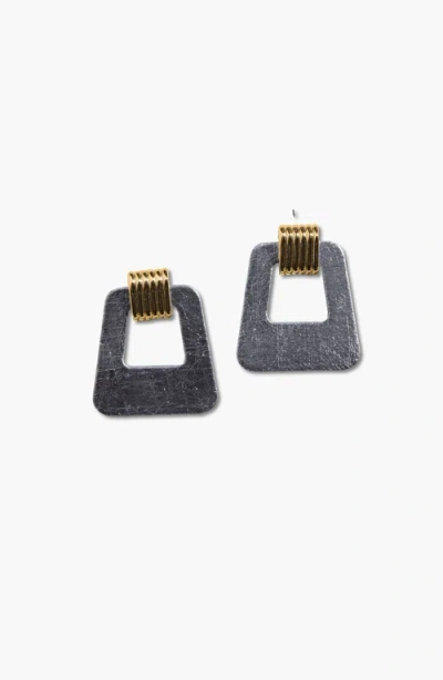 Nickel & Suede Avery Earrings In Silver