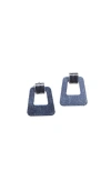 Nickel & Suede Avery Earrings In Vintage Silver
