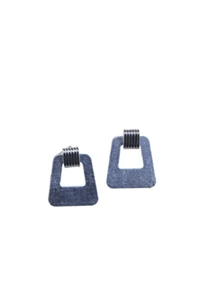 Nickel & Suede Avery Earrings In Vintage Silver