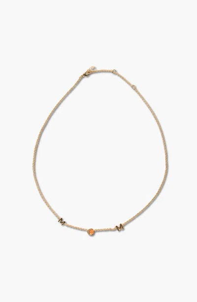 Nickel & Suede Basketball Mom Necklace In Gold