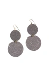 Nickel & Suede Devon Earrings In Gray