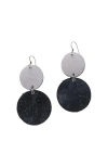 Nickel & Suede Devon Earrings In Silver Leaf