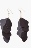 Nickel & Suede Florence Earrings In Black