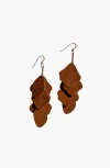 Nickel & Suede Florence Earrings In Chestnut/silver Metal