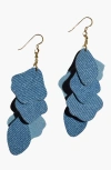 Nickel & Suede Florence Earrings In Light Blue/silver Metal