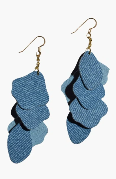 Nickel & Suede Florence Earrings In Light Blue/silver Metal