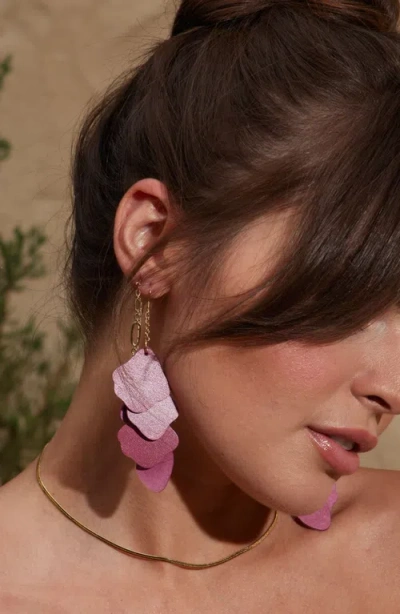 Nickel & Suede Florence Earrings In Pink