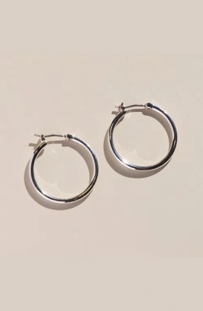 Nickel & Suede Halo Hoops Earrings In Metallic