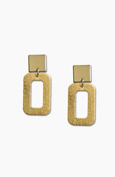 Nickel & Suede Logan Earrings In Gold