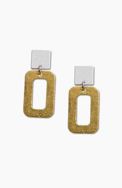 Nickel & Suede Logan Earrings In Gold