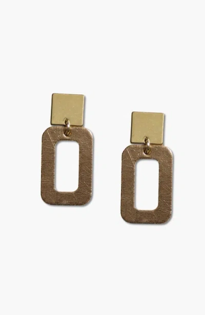 Nickel & Suede Logan Earrings In Metallic