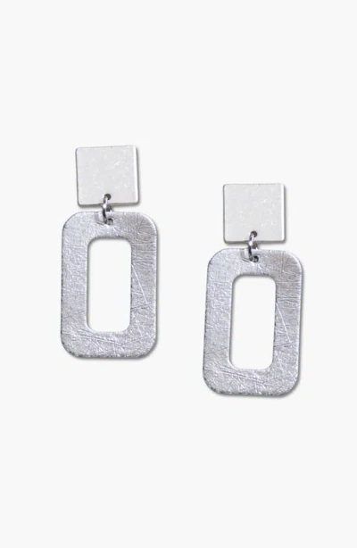 Nickel & Suede Logan Earrings In Metallic