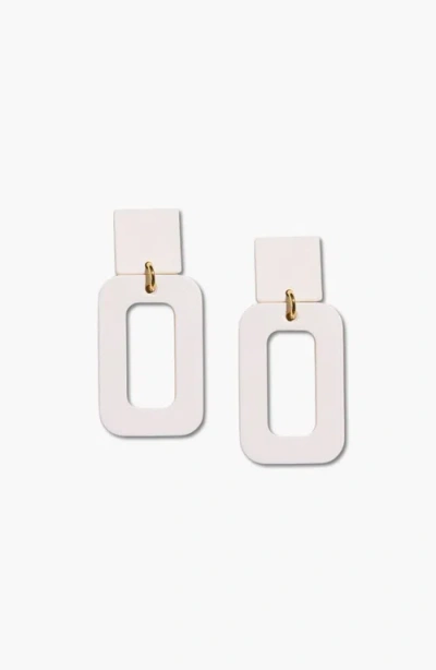 Nickel & Suede Logan Earrings In White