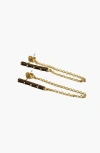 Nickel & Suede Lucia Statement Earrings In Black