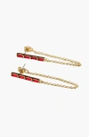 Nickel & Suede Lucia Statement Earrings In Red