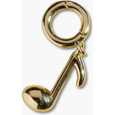 Nickel & Suede Music Note Charm In Gold