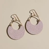 Nickel & Suede Ninas Earrings In Frosted Pink/silver Metal