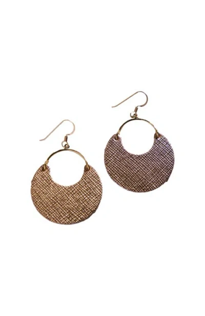 Nickel & Suede Ninas Earrings In Rosé/gold Metal