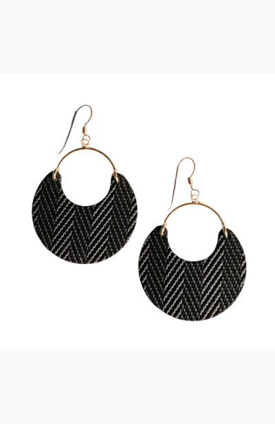 Nickel & Suede Ninas Leather Earrings In Multi