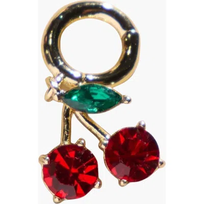 Nickel & Suede Pucker Cherry Charm