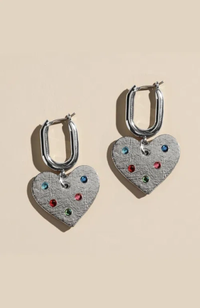 Nickel & Suede Quinn Earrings In Metallic