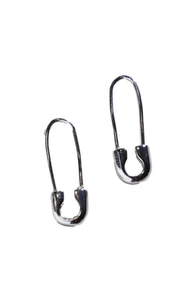 Nickel & Suede Safety Pin Threader Earrings In Pattern