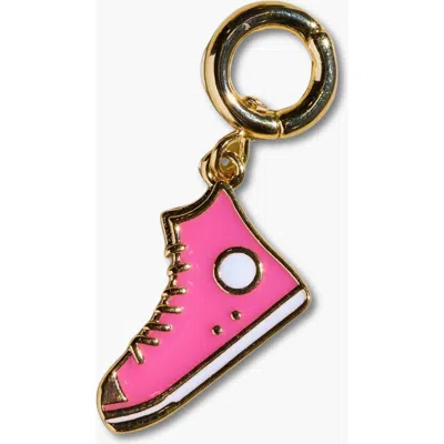 Nickel & Suede Sneaker Charm In Multi