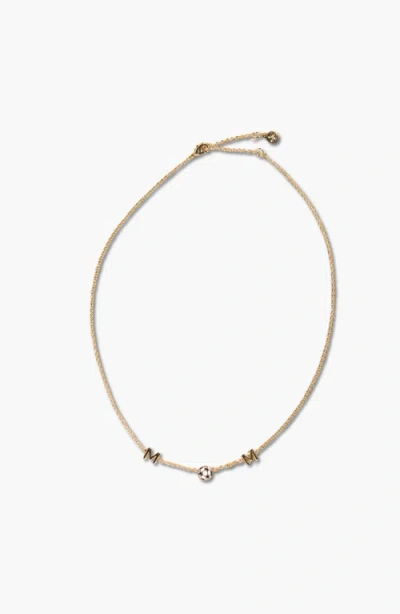Nickel & Suede Soccer Mom Necklace In Metallic