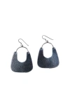Nickel & Suede Soft Pearl Noras Earrings In Black