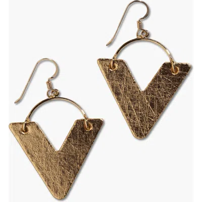 Nickel & Suede Sutton Earrings In Gold