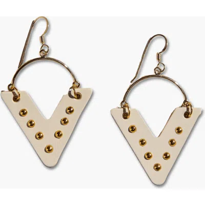 Nickel & Suede Sutton Earrings In Metallic