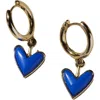 Nickel & Suede Sweetheart Huggie Earrings