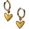 Nickel & Suede Sweetheart Huggie Earrings