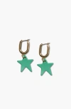 Nickel & Suede Tate Earrings In Green