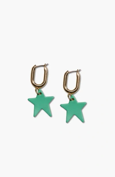 Nickel & Suede Tate Earrings In Green