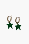 Nickel & Suede Tate Earrings In Green