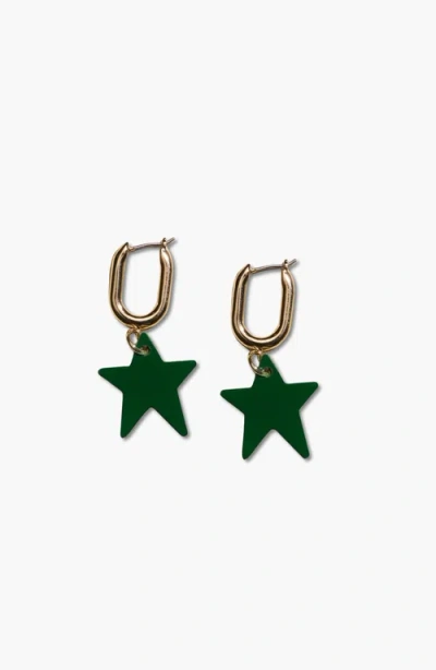 Nickel & Suede Tate Earrings In Green
