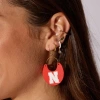 Nickel & Suede University Of Nebraska Ninas Earrings In Red/gold