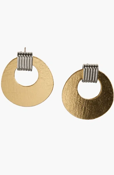Nickel & Suede Vintage Evan Earrings