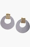 Nickel & Suede Vintage Evan Earrings In Silver