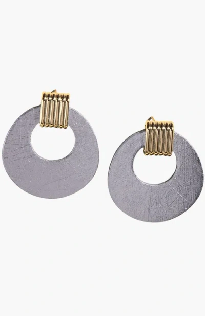 Nickel & Suede Vintage Evan Earrings
