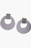 Nickel & Suede Vintage Evan Earrings In Silver