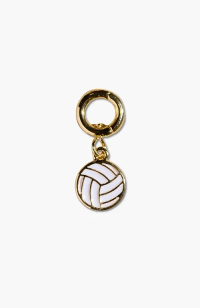 Nickel & Suede Volleyball Charm In Gold