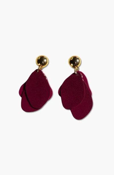 Nickel & Suede Weston Leather Earrings In Multi